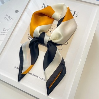 贈り物にも♡　紫外線対策　スカーフ　高級感　バッグチャーム　サテン　ワンポイント(バンダナ/スカーフ)