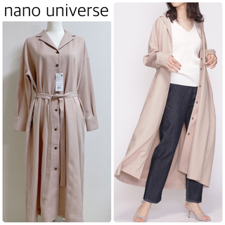 nano・universe - 【新品タグ付】nano universeベルテッドライトコートワンピース　36