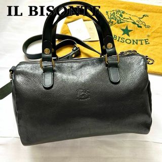 イルビゾンテ(IL BISONTE)の✨美品✨2way　イルビゾンテ　ショルダーバッグ　ボストンバッグ　本革　ネイビー(ショルダーバッグ)