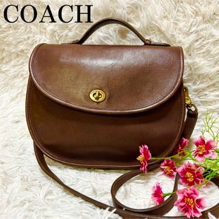 COACH - 大人気 オールドコーチ ショルダーバッグ ターンロック ブラウン ハーフムーン