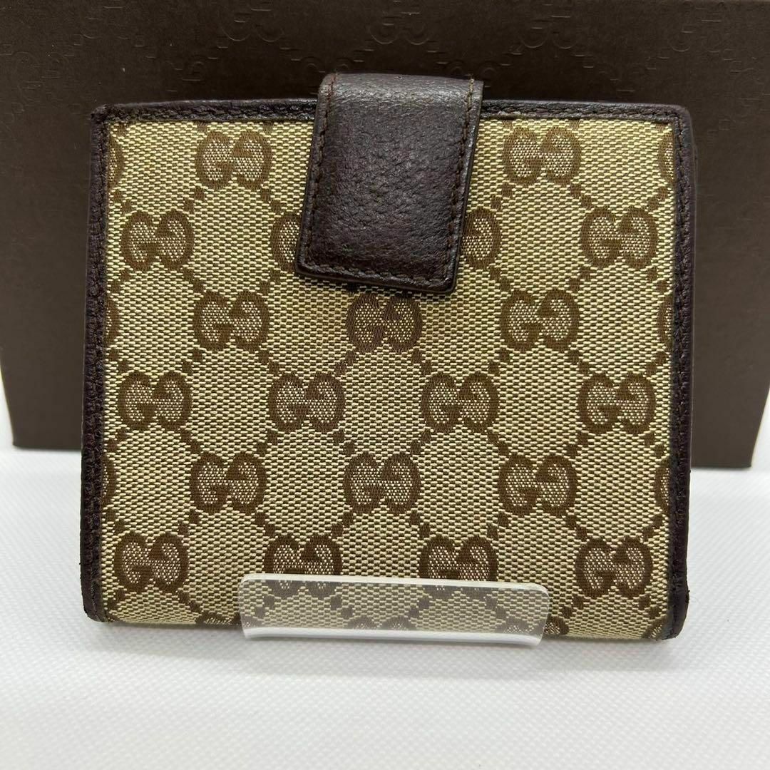 Gucci(グッチ)の【美品】グッチ 112664 2149 二つ折り財布 コンパクト 小銭入れ 茶 レディースのファッション小物(財布)の商品写真