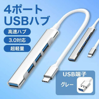 USB ハブ iPhone ノートPC 小型 拡張 4ポート スマホ218