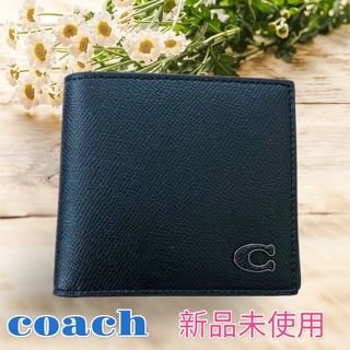 COACH - 【新品・未使用】　coach 折財布　ブラック　メンズ