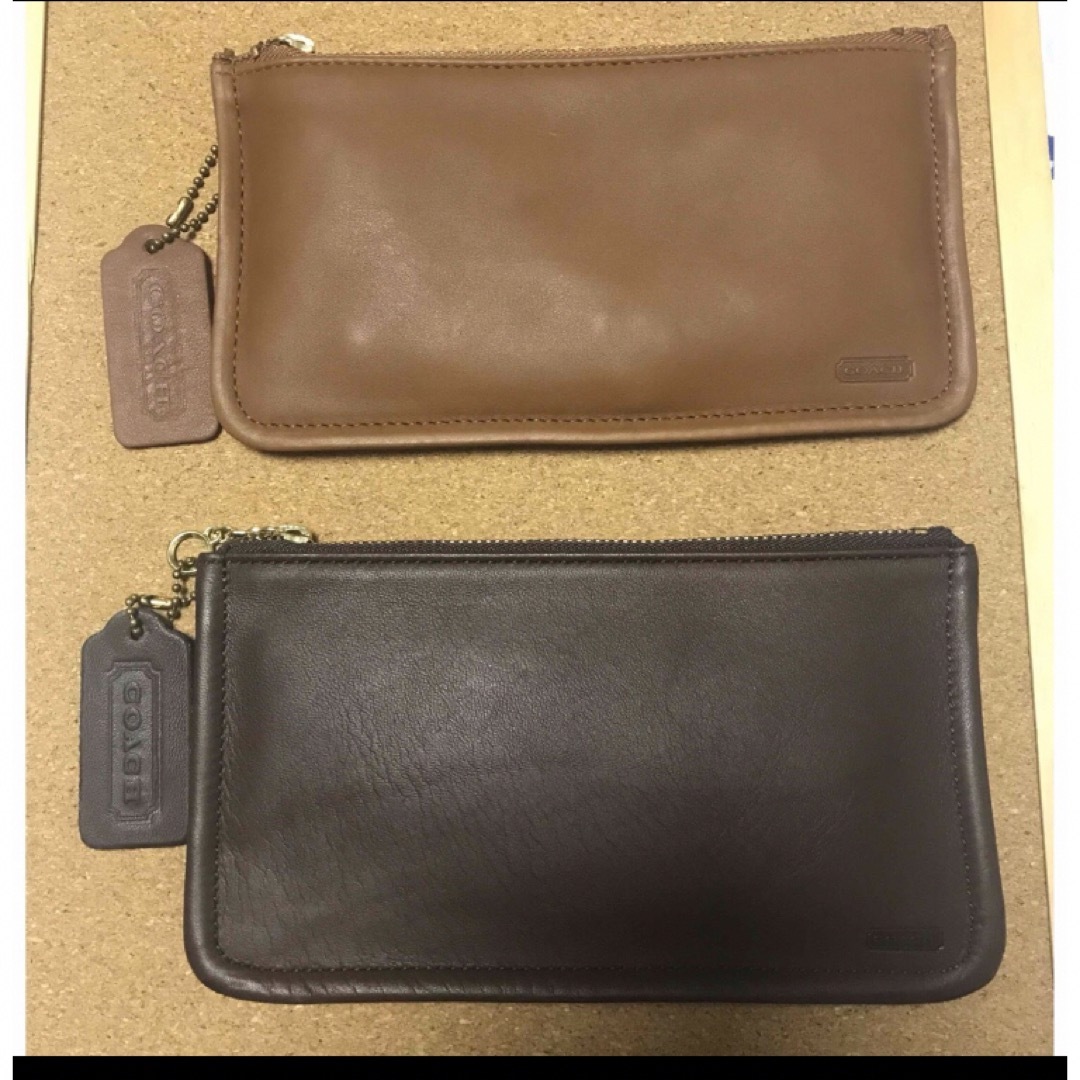 コーチ coach アメリカン クラシック レザー ポーチ ブラウン レディースのファッション小物(ポーチ)の商品写真