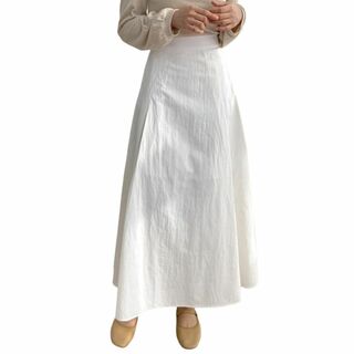【色: ホワイト】[syvent] 12色 レディース スカート フレアスカート(その他)