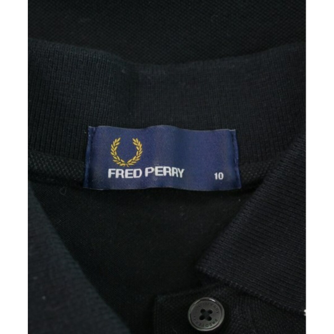 FRED PERRY(フレッドペリー)のFRED PERRY フレッドペリー ポロシャツ 10(M位) 黒 【古着】【中古】 レディースのトップス(ポロシャツ)の商品写真