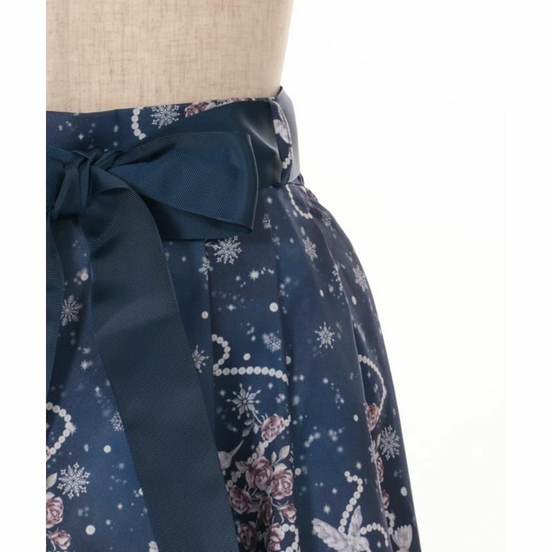 【色: ネイビー】[アクシーズファム] アイスローズ柄スカート TS291X15 レディースのファッション小物(その他)の商品写真