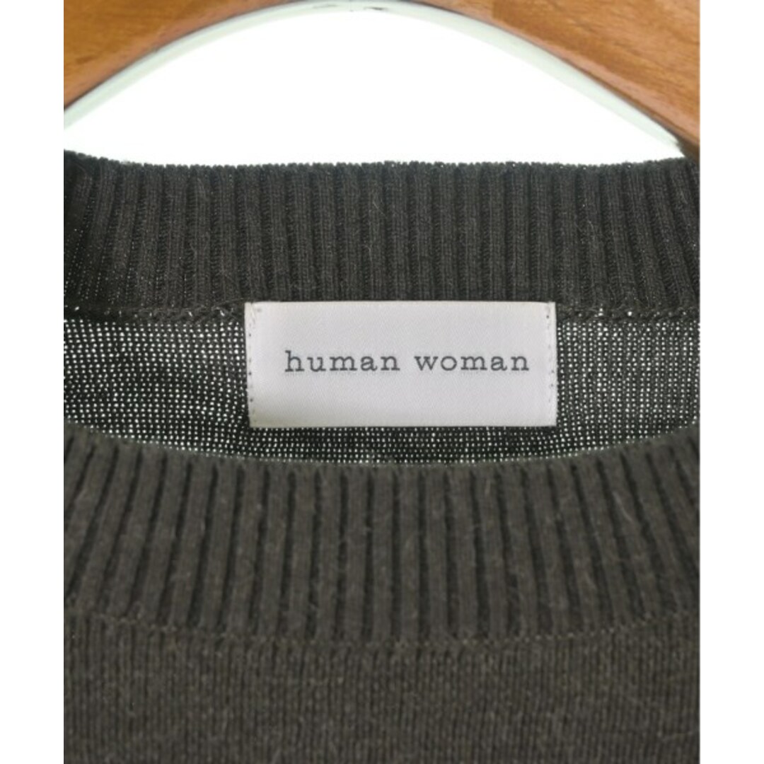 HUMAN WOMAN(ヒューマンウーマン)のHUMAN WOMAN ニット・セーター M ダークグレー(緑がかっています) 【古着】【中古】 レディースのトップス(ニット/セーター)の商品写真