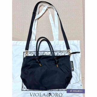 VIOLAd'ORO - ヴィオラドーロ BIANCA ヴィアンカ ノットハンドルナイロントートS 黒