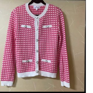 クレージュ(Courreges)のクレージュ　ジャケット　ニット　カーディガン　チェック　バービー (カーディガン)