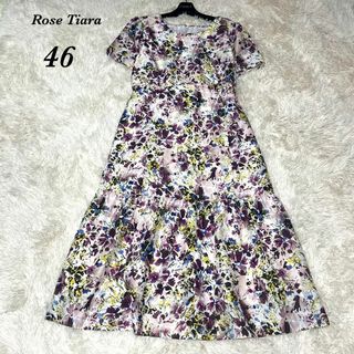 Rose Tiara - ローズティアラ　ロングワンピース　花柄　フラワープリント　リボン　大きいサイズ