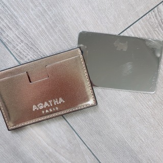 アガタ(AGATHA)のパスケース&ミラー　セット　アガタ　ゴールド(名刺入れ/定期入れ)