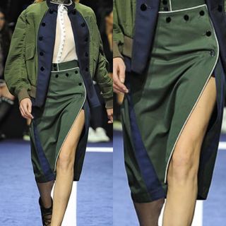 サカイ(sacai)のsacai　サカイ　レースアップ　マリンスカート　ペチコート付き(ひざ丈スカート)