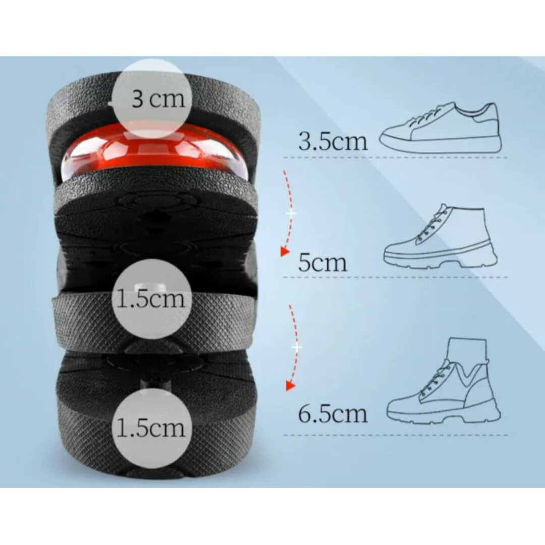 シークレットインソール 中敷き 調節可能 最大6㎝ 身長アップ 3段階調整 レディースの靴/シューズ(その他)の商品写真