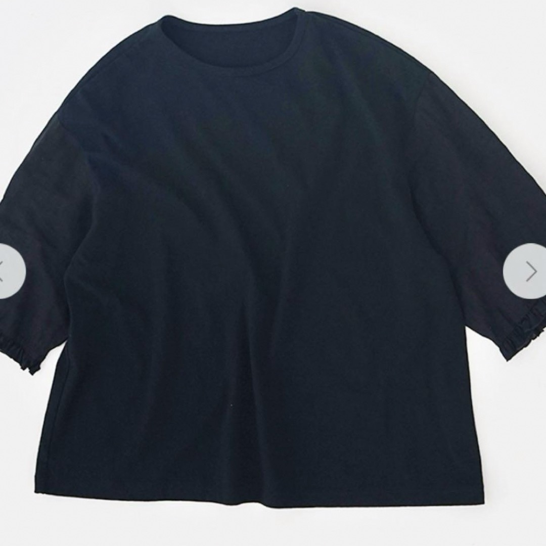 nest Robe(ネストローブ)のコットン×リネンドッキングプルオーバー レディースのトップス(Tシャツ(長袖/七分))の商品写真