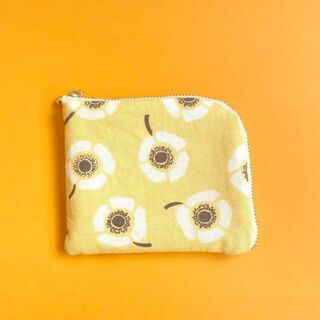 アネモネの花　黄色のL字ファスナーミニ財布(財布)