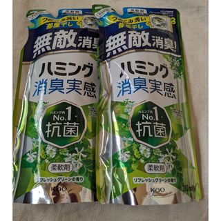 カオウ(花王)のハミング消臭実感 リフレッシュグリーンの香り 詰替用 380ml×2点(洗剤/柔軟剤)