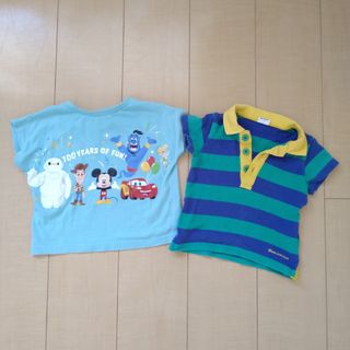 ムージョンジョン(mou jon jon)のMoujonjon　ボーダーシャツ90 ディズニーTシャツ80(シャツ/カットソー)