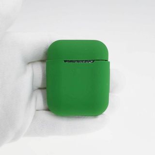 AirPods 1・2 シリコンケース マスタードグリーン [120](モバイルケース/カバー)