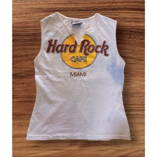 古着　アメリカ製　ハードロックカフェ　Miami タンクトップ　ノースリーブ(Tシャツ(半袖/袖なし))