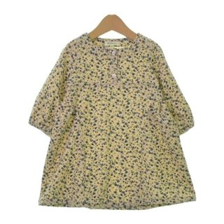 BEAMS mini ワンピース（その他） 90 ベージュx紺x緑等(花柄) 【古着】【中古】(ワンピース)