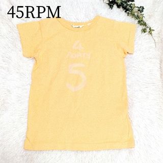 45R - 45RPM  プリントロゴ入り　半袖Tシャツ　カットソー　イエロー系　サイズ1