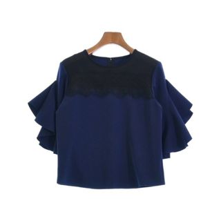 ランバンコレクション(LANVIN COLLECTION)のLANVIN COLLECTION ブラウス 38(M位) 紺x黒 【古着】【中古】(シャツ/ブラウス(長袖/七分))