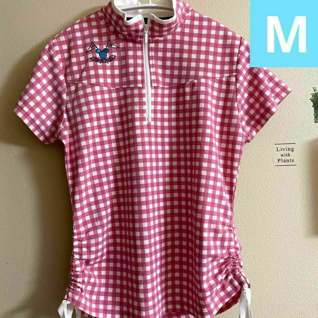 半袖シャツ ミッキー M ゴルフウェア mickey ピンク PINK ゴルフ レディースのトップス(Tシャツ(半袖/袖なし))の商品写真