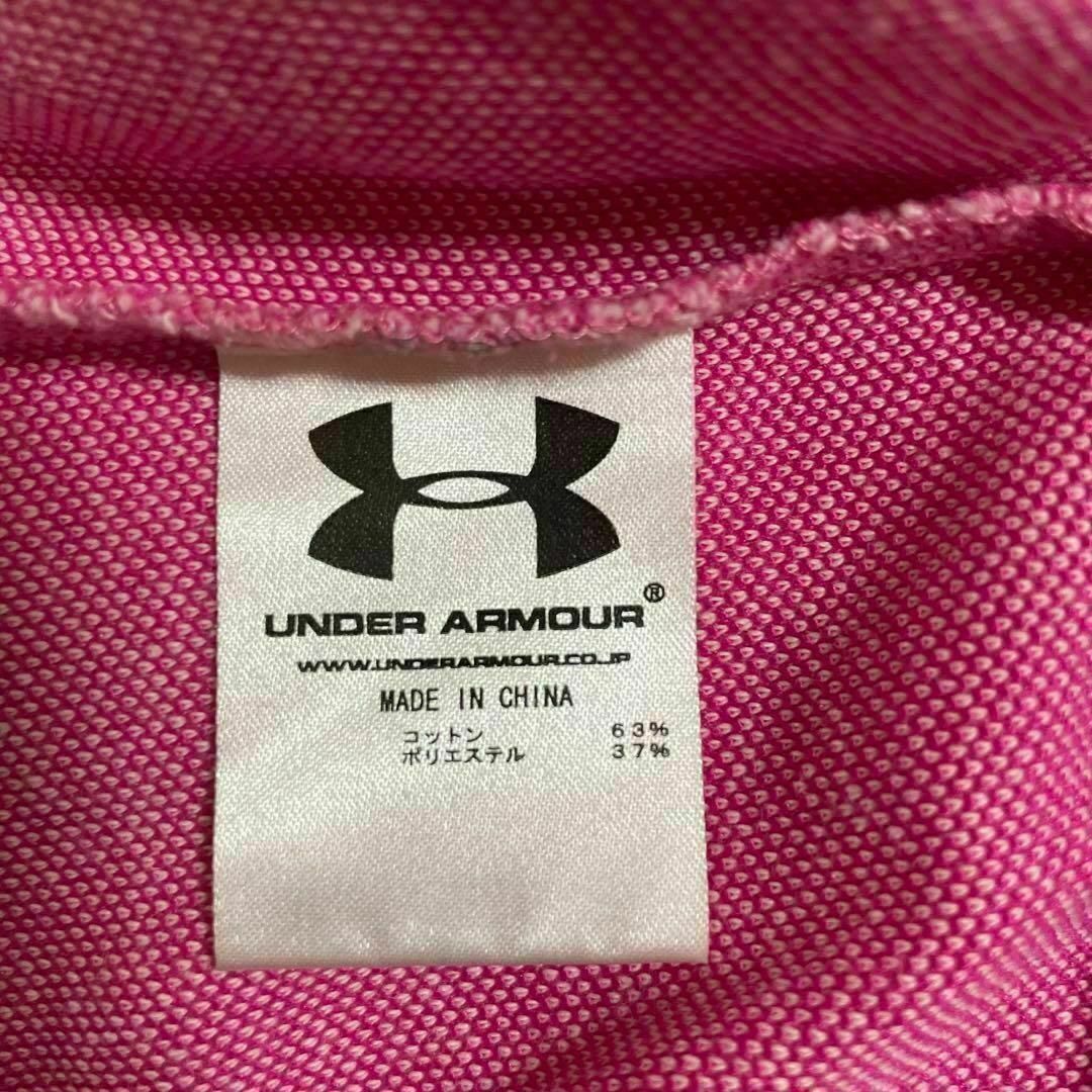 ポロシャツ アンダーアーマー M ピンク 無地 ゴルフウェア PINK ゴルフ レディースのトップス(Tシャツ(半袖/袖なし))の商品写真