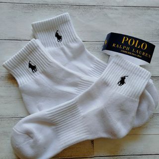 ポロラルフローレン(POLO RALPH LAUREN)のポロラルフローレンレディースソックス 23～25cm 3足セット ホワイト(ソックス)