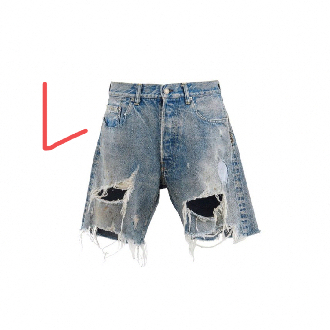 READYMADE(レディメイド)のSAINT Mxxxxxx 24SS Damage Denim Shorts メンズのパンツ(デニム/ジーンズ)の商品写真