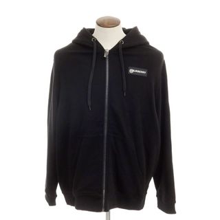 【中古】バーバリー BURBERRY スウェット ジップアップ パーカー ブラック【サイズXXL】【メンズ】