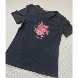 レストローズ(L'EST ROSE)のレストローズ　カットソー　黒(Tシャツ(半袖/袖なし))