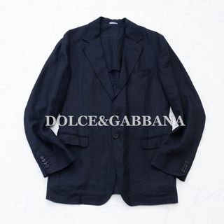 ドルチェアンドガッバーナ(DOLCE&GABBANA)の【DOLCE&GABBANA】テーラードジャケット　リネン　ブラック(テーラードジャケット)