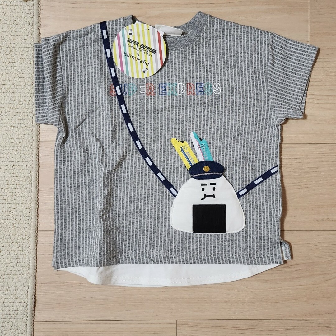 新品 子供服 半袖Tシャツ ミモランド おにぎり 新幹線 100 キッズ/ベビー/マタニティのキッズ服男の子用(90cm~)(Tシャツ/カットソー)の商品写真