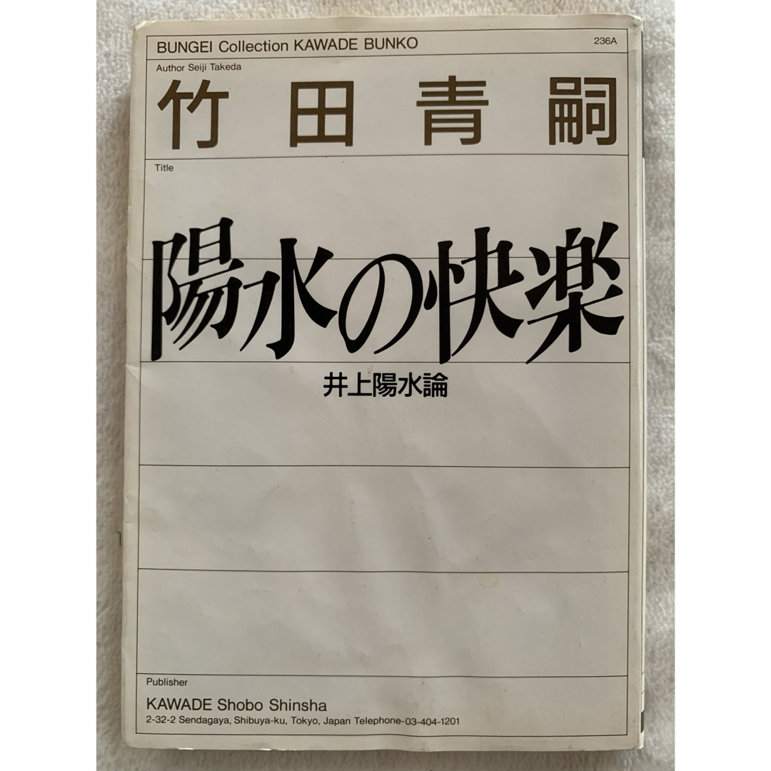 陽水の快楽: 井上陽水論 (河出文庫 232A 竹田 青嗣 エンタメ/ホビーの本(アート/エンタメ)の商品写真