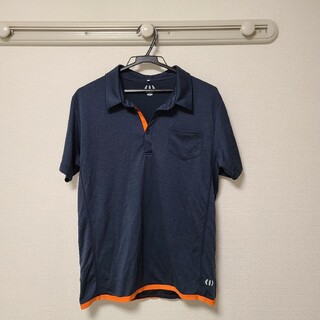 SPEEV　メンズ　ポロシャツ　Lサイズ　ネイビー、オレンジ　半袖　Tシャツ(ポロシャツ)