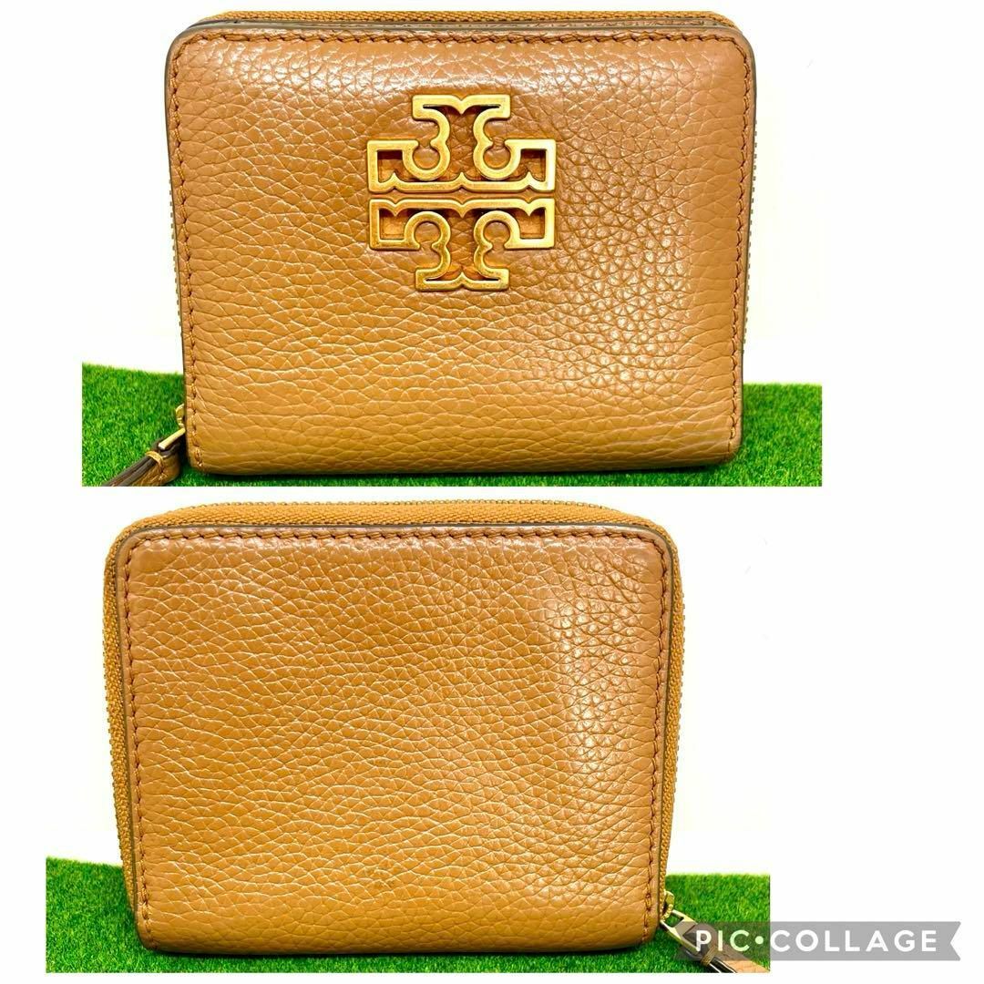 Tory Burch(トリーバーチ)の【トリーバーチ/極美品】二つ折り財布【ブリテン/キャメル/ゴールド金具/小銭入れ レディースのファッション小物(財布)の商品写真