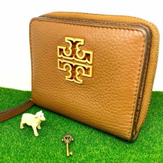 トリーバーチ(Tory Burch)の【トリーバーチ/極美品】二つ折り財布【ブリテン/キャメル/ゴールド金具/小銭入れ(財布)