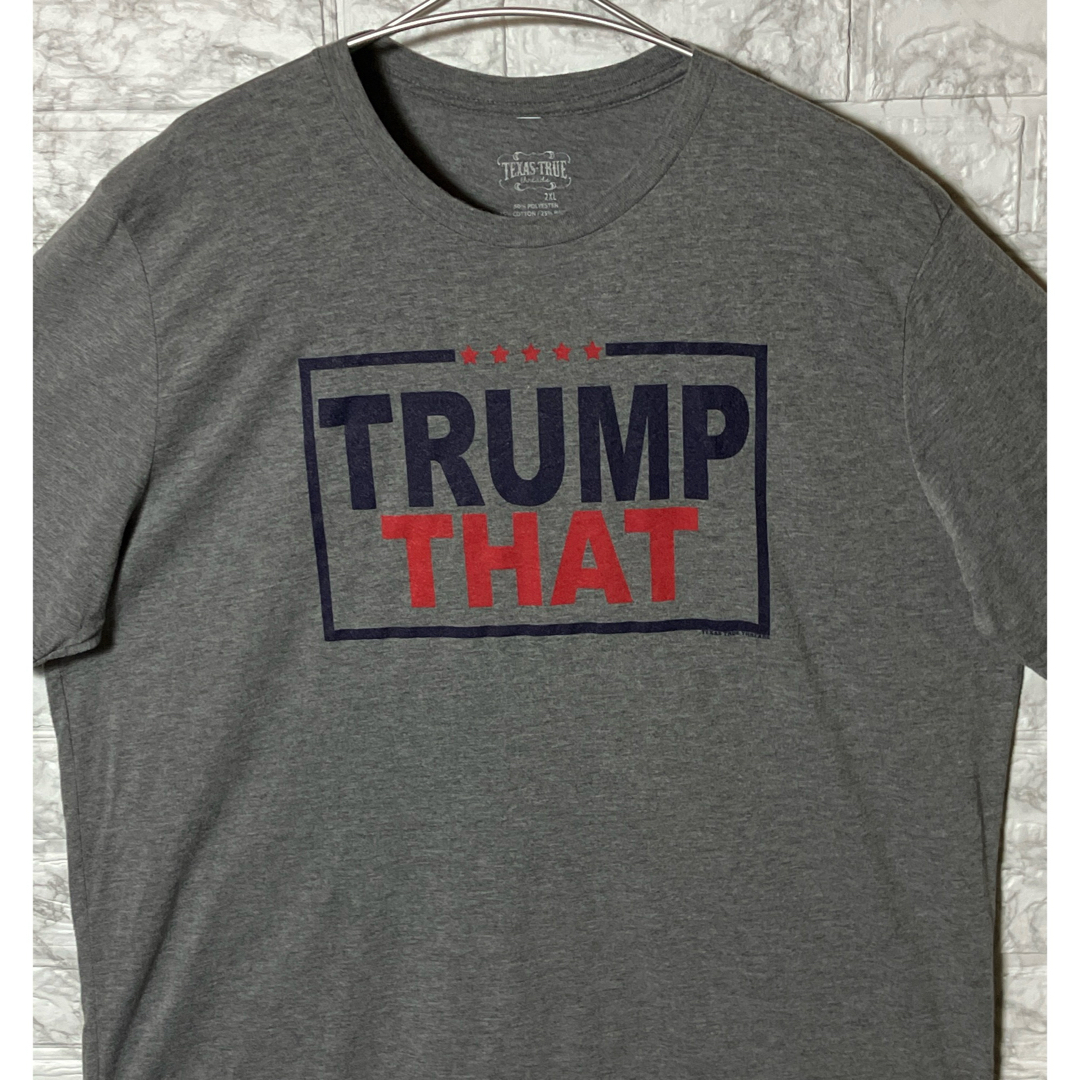 VINTAGE(ヴィンテージ)のアメリカ古着USA トランプ大統領 半袖Tシャツ2XLsize シルバーTシャツ メンズのトップス(Tシャツ/カットソー(半袖/袖なし))の商品写真