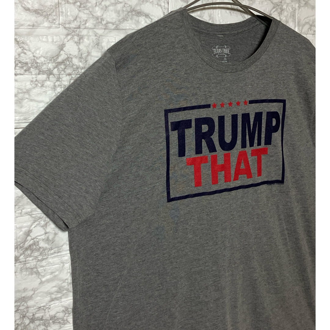 VINTAGE(ヴィンテージ)のアメリカ古着USA トランプ大統領 半袖Tシャツ2XLsize シルバーTシャツ メンズのトップス(Tシャツ/カットソー(半袖/袖なし))の商品写真