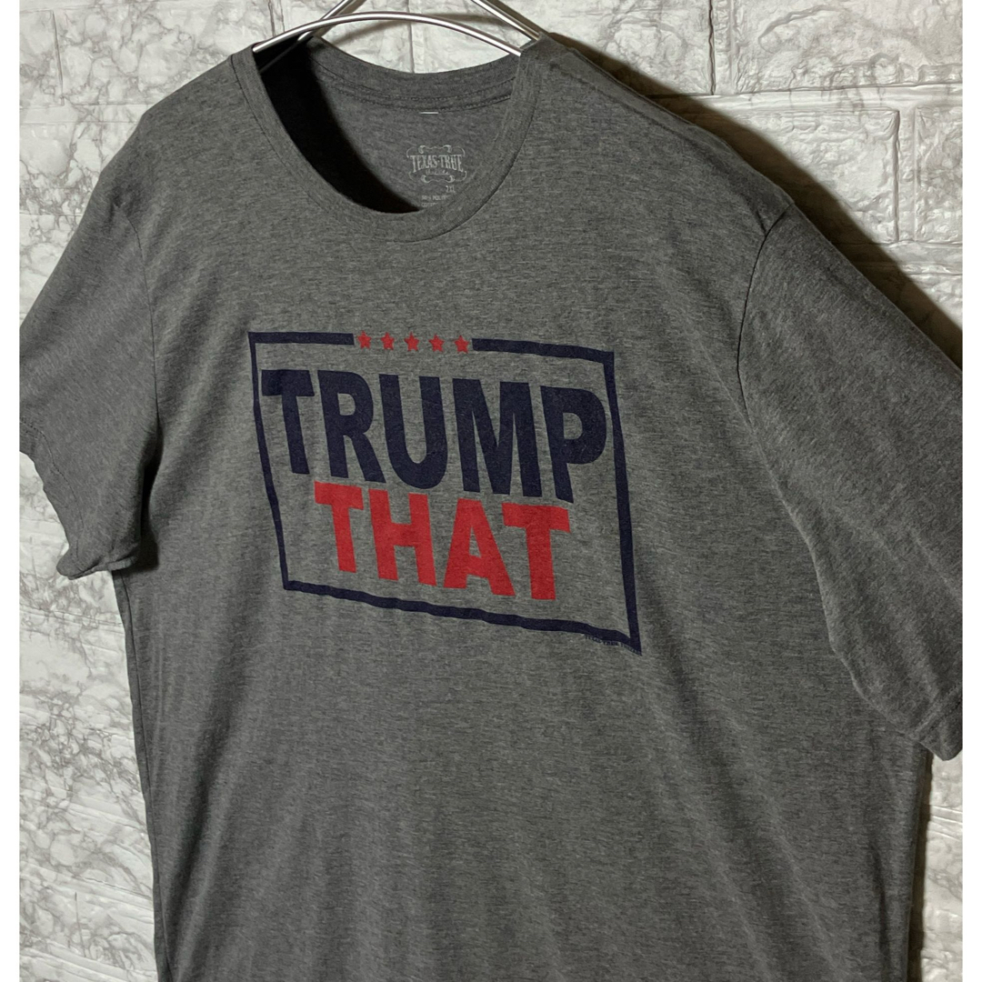 VINTAGE(ヴィンテージ)のアメリカ古着USA トランプ大統領 半袖Tシャツ2XLsize シルバーTシャツ メンズのトップス(Tシャツ/カットソー(半袖/袖なし))の商品写真