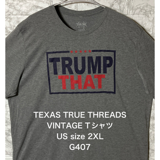 ヴィンテージ(VINTAGE)のアメリカ古着USA トランプ大統領 半袖Tシャツ2XLsize シルバーTシャツ(Tシャツ/カットソー(半袖/袖なし))