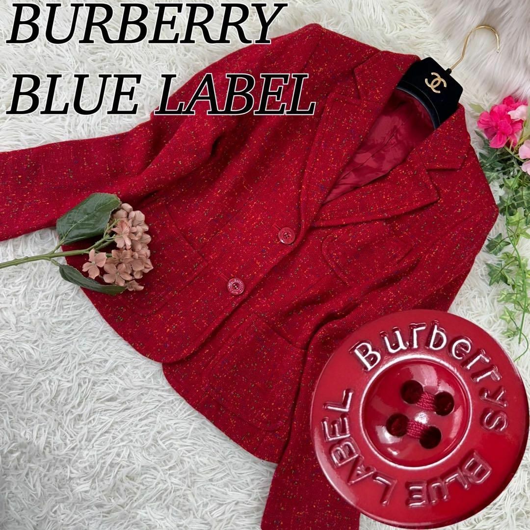 BURBERRY BLUE LABEL(バーバリーブルーレーベル)のA474 バーバリーブルーレーベル レディース テーラードジャケット M 38 レディースのジャケット/アウター(テーラードジャケット)の商品写真