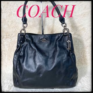 コーチ(COACH)のCOACH コーチ　ブラック　ハンドバッグ　メタルチャーム(ハンドバッグ)