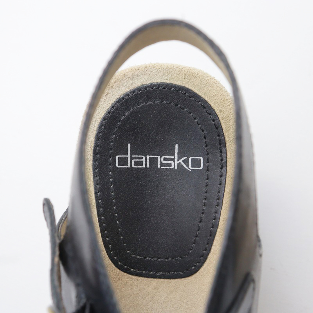 ダンスコ dansko CHARLOTTE Full Grain レザーコルクウェッジソールサンダル 38/ブラック ストラップ 24～24.5cm【2400013868464】 レディースの靴/シューズ(サンダル)の商品写真