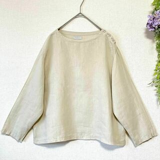 フォグリネンワーク(fog linen work)のフォグリネンワーク リネンブラウス 麻 プルオーバー 長袖 ベージュ(シャツ/ブラウス(長袖/七分))