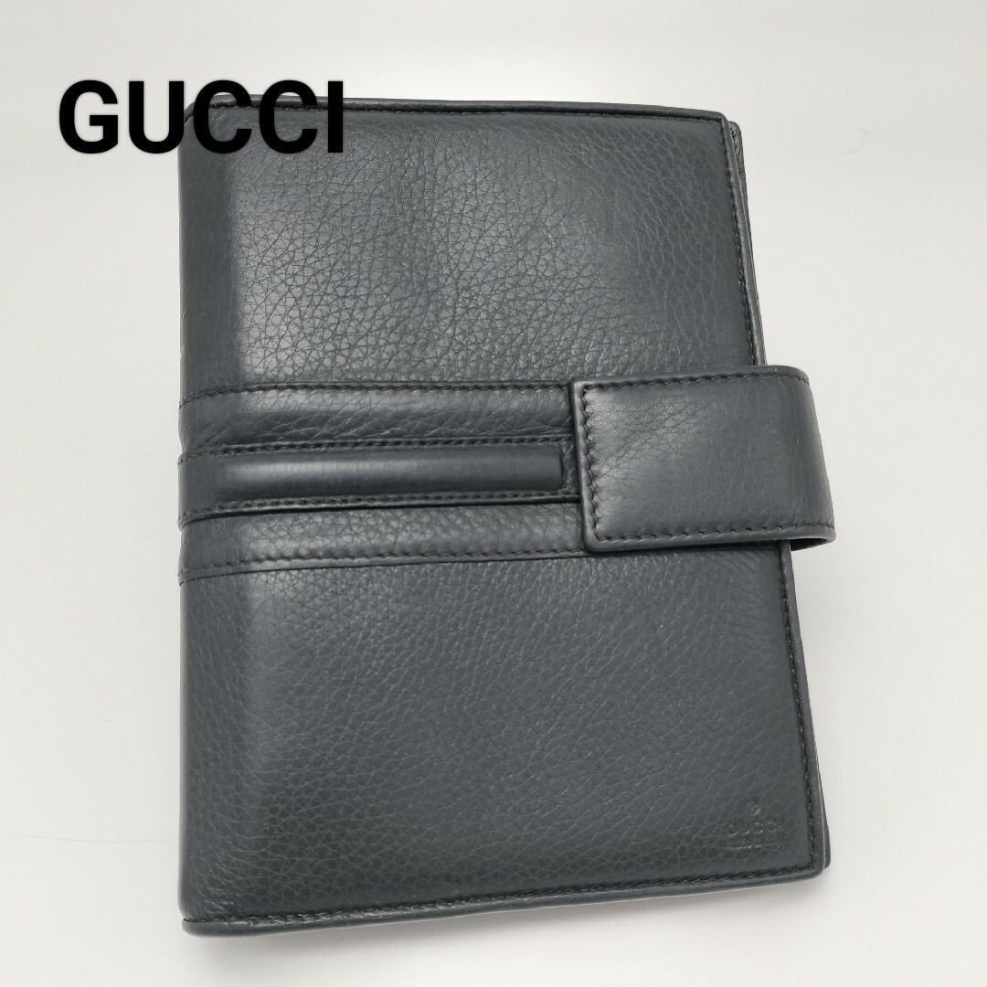 Gucci(グッチ)の極美品✨グッチ　手帳カバー　レザー　グレー　大きめ レディースのファッション小物(その他)の商品写真