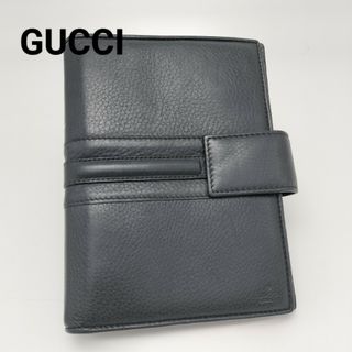 Gucci - 極美品✨グッチ　手帳カバー　レザー　グレー　大きめ