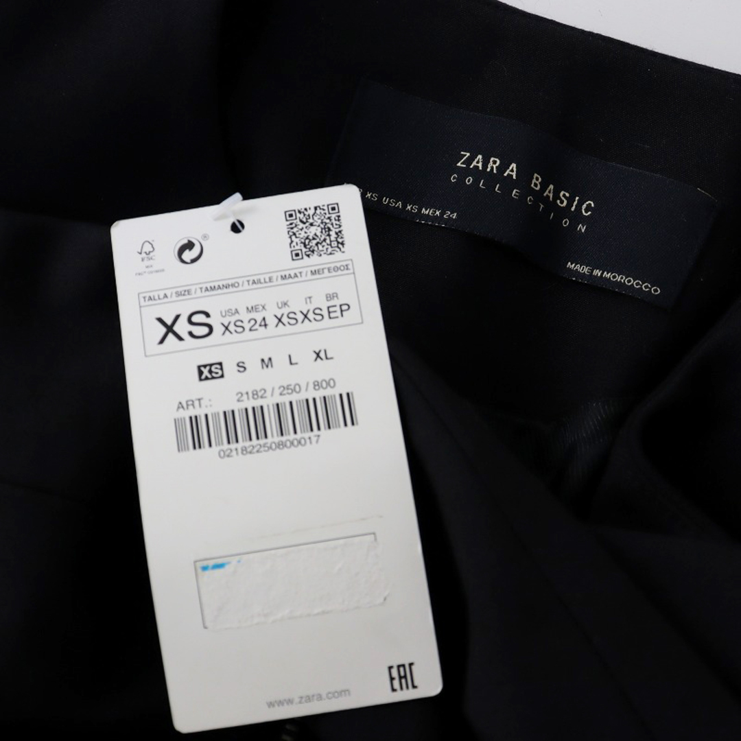 ZARA(ザラ)の未使用 ザラベーシック コレクション ZARA BASIC collection ノーカラージップアップロングジャケット XS◇ブラック 黒【2400030065792】 レディースのジャケット/アウター(ノーカラージャケット)の商品写真